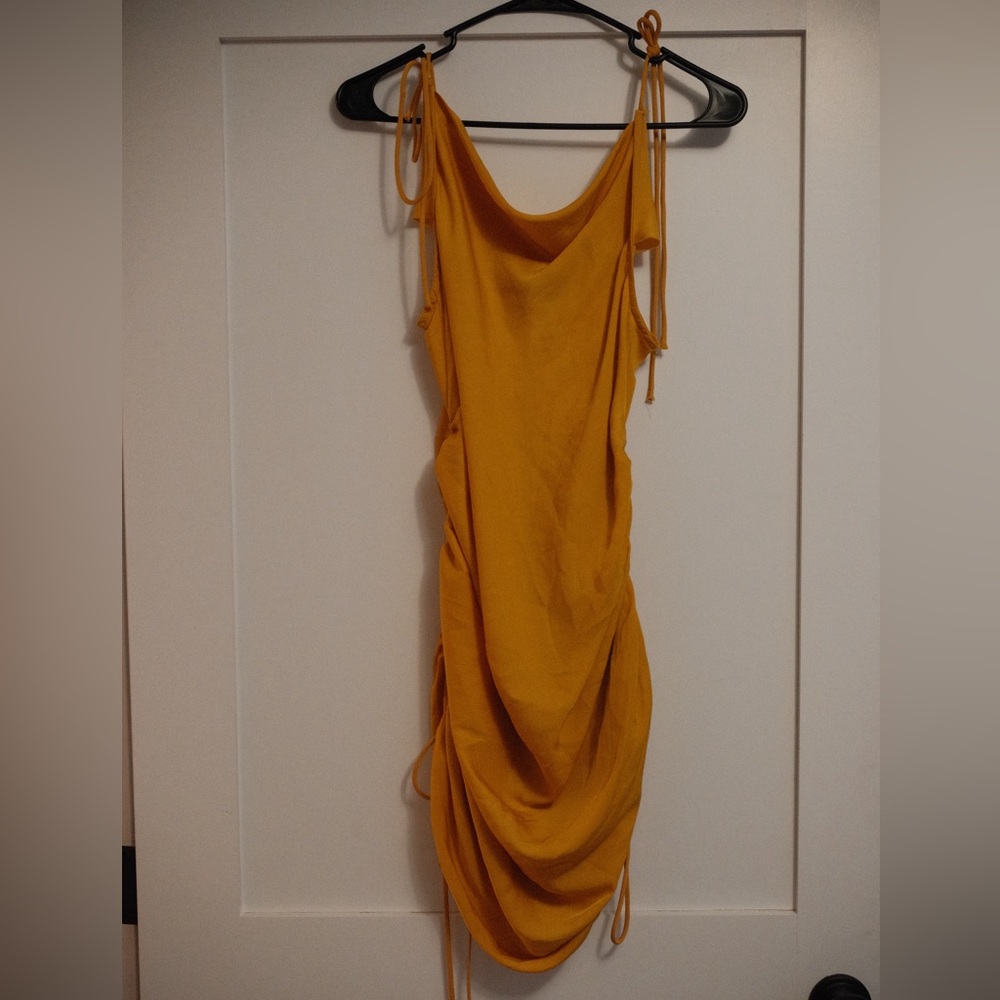 JLUXLABEL Mustard Backless Dress